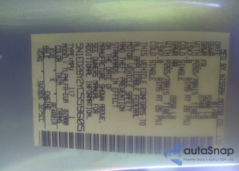 2000 Nissan Xterra Se/Xe from USA, damaged, VIN 5N1ED28Y2YC559605
